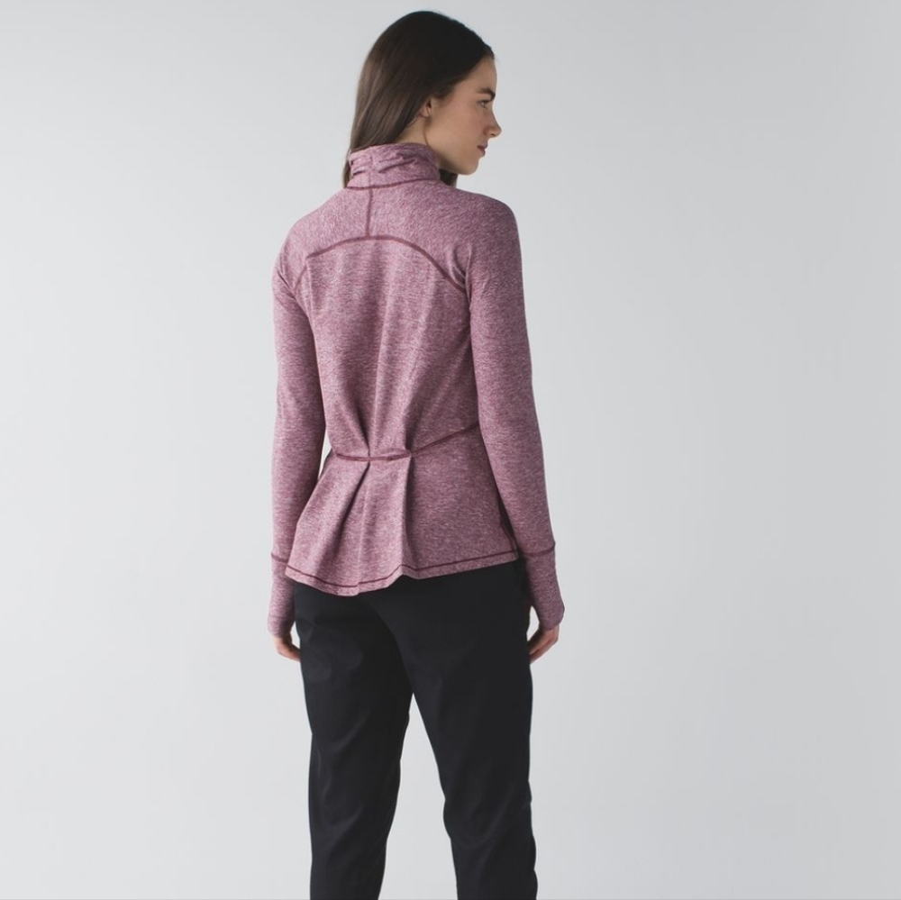 lululemon athletica Warm Your Core Long Sleeve Top Mock Neck Peplum Size 2